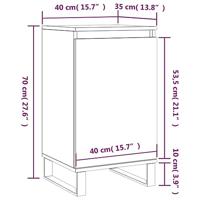 Dressoirs 2 st 40x35x70 cm bewerkt hout grijs sonoma - thumbnail