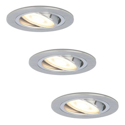 Set van 3 Chandler LED inbouwspots - GU10 4 Watt 345 lumen - 2700K Warm wit - Dimbaar - Rond - Kantelbaar - IP20 Voor binnen - RVS