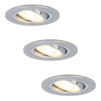 Set van 3 Chandler LED inbouwspots - GU10 4 Watt 345 lumen - 2700K Warm wit - Dimbaar - Rond - Kantelbaar - IP20 Voor binnen - RVS - thumbnail