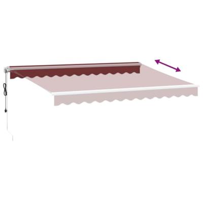 VidaXL Luifel automatisch uittrekbaar 350x250 cm bordeauxrood VidaXL Luifel automatisch uittrekbaar 350x250 cm bordeauxrood