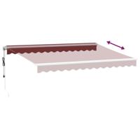 VidaXL Luifel automatisch uittrekbaar 350x250 cm bordeauxrood - thumbnail