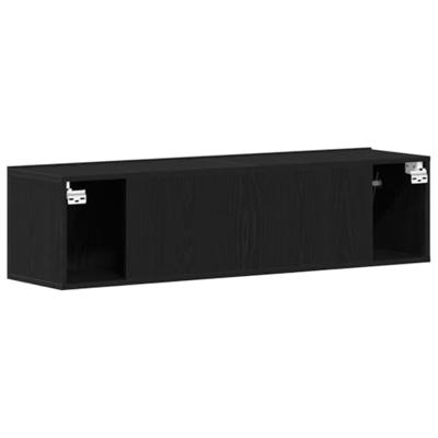 Tv-meubel 120x30x30,5 cm spaanplaat zwart eikenkleurig