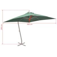VidaXL Zweefparasol met aluminium paal 300x300 cm groen - thumbnail