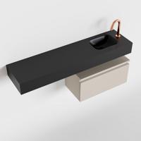 MONDIAZ ANDOR 60cm toiletmeubel linen. LEX 120cm wastafel urban rechts 1 kraangat - thumbnail