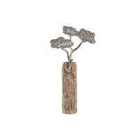 Decoratieve figuren DKD Home Decor Koffer 26 x 11 x 51 cm Zilverkleurig Boomstructuur Bruin - thumbnail