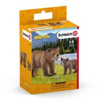 Schleich Safari - VROUWELIJKE GRIZZLYBEER MET GRIZZLYBEERTJE 42473 - thumbnail