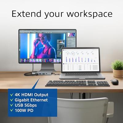 ACT AC7091 laptop dock & poortreplicator Bedraad USB 3.2 Gen 1 (3.1 Gen 1) Type-C Grijs - thumbnail