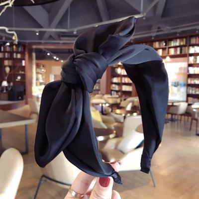 Konijn oren doek Bow hoofdband meisjes haar hoepel bands accessoires (zwart) Konijn oren doek Bow hoofdband meisjes haar hoepel bands accessoires (zwart)