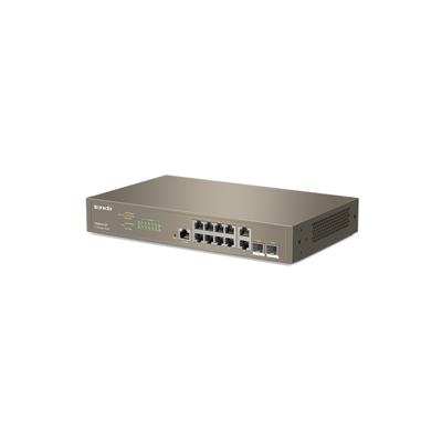 Tenda TEG5312F Gigabit Managed L3 Ethernet-switch, 10 Gigabit Base-T Ethernet-poorten met 2 Gigabit Base-X SFP, QoS, multi-aanvalbeveiliging, desktop en rackmontage, stalen constructie