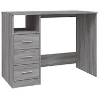 Bureau met lades 102x50x76 cm bewerkt hout grijs sonoma eiken - thumbnail