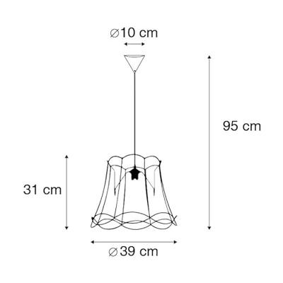 QAZQA Retro hanglamp zwart 40 cm - Granny Frame