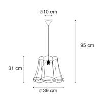 QAZQA Retro hanglamp zwart 40 cm - Granny Frame - thumbnail