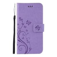 Shop4 - Huawei Y6 2019 Hoesje - Wallet Case Vlinder Patroon Licht Paars - thumbnail