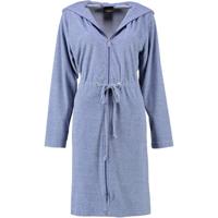 Cawö Cawö 817 Dames Korte badjas met capuchon, band en rits - denim-11 - thumbnail
