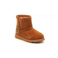 Leren meisjesboots Aldiza KICKERS® bruin - thumbnail