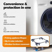 VidaXL Wasmachinebasis grijs 66 x 66 x 12 cm roestvrij staal - thumbnail