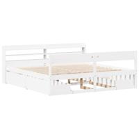 Bedframe zonder matras massief grenenhout wit 180x200 cm - thumbnail
