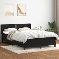 Boxspring met matras fluweel zwart 160x210 cm - thumbnail