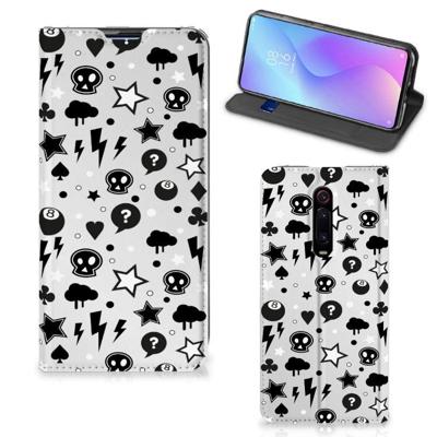 Mobiel BookCase Xiaomi Mi 9T Pro Silver Punk Mobiel BookCase Xiaomi Mi 9T Pro Silver Punk