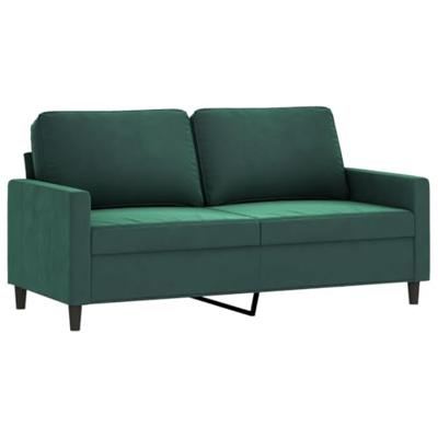 Tweezitsbank 140 cm fluweel donkergroen - thumbnail