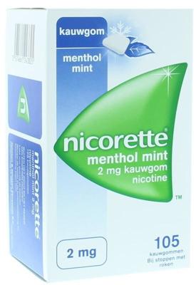 Nicorette Suikervrij Kauwgom Menthol Mint 2mg