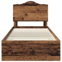 Bedframe met hoofdeinde Oudhout 90 x 190 cm Bewerkt hout - thumbnail