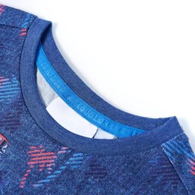 Kindershirt met monstertruckprint 116 gemleerd donkerblauw - thumbnail