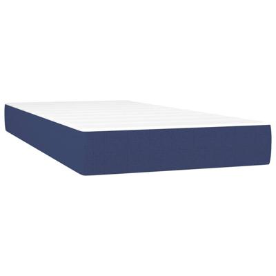 Boxspring met matras stof blauw 90x190 cm - thumbnail