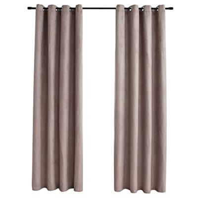 VidaXL Gordijn verduisterend met metalen ringen 2 st 140x245 cm taupe