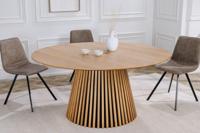 Ronde eettafel VALHALLA WOOD 120 cm naturel eiken kolomvoet - 43428 - thumbnail