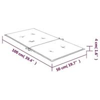 Stoelkussens 4 st lage rug gestreept stof wit en blauw - thumbnail