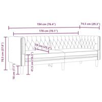 Driezitsbank Chesterfield-stijl kunstleer cappuccinokleurig - thumbnail