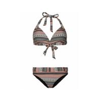 Protest halter bikini Eleonore met all over print zwart/bruin - thumbnail