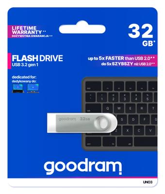 Goodram USB UNO3-0320S0R11 USB flash drive 32 GB USB Type-A 3.2 Gen 1 (3.1 Gen 1) Zilver
