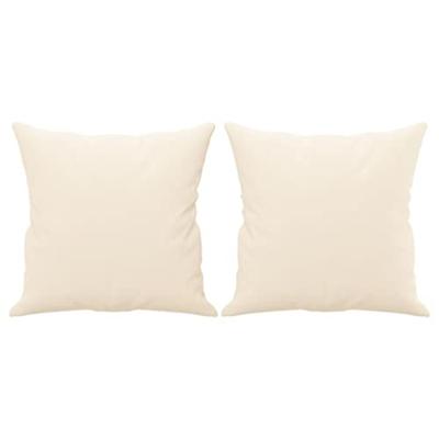 VidaXL Sierkussens 2 st 40x40 cm fluweel crèmekleurig VidaXL Sierkussens 2 st 40x40 cm fluweel crèmekleurig