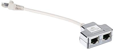 Digitus RJ45 Netwerk Adapter CAT 5, CAT 5e [1x RJ45-stekker - 2x RJ45-bus] Grijs