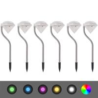 Zonne-energie LED tuinlamp 6 stuks 9x7,8x29,5 cm - thumbnail