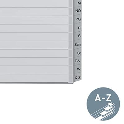 Leitz tabbladen A-Z, plastic, grijs