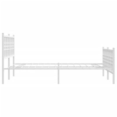 Bedframe met hoofd- en voeteneinde metaal wit 120 x 190 cm - thumbnail