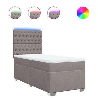 Boxspring met matras stof taupe 90x200 cm Boxspring met matras stof taupe 90x200 cm