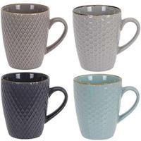 Set van koffiekopjes Excellent Houseware Keramiek 300 ml Geometrisch - thumbnail