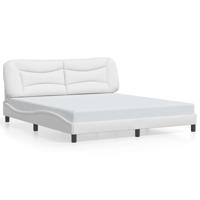 Bedframe met LED zonder matras "Hvar" wit 180x200 cm - thumbnail
