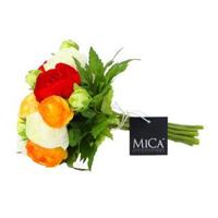 Mica Decorations Ranonkels Kunstbloemen Boeket - H22 x Ø19 cm - Oranje - thumbnail