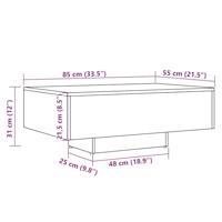 Salontafel 85x55x31 cm bewerkt hout oud houtkleurig - thumbnail
