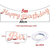 Letterslinger Happy Birthday Rose Goud 16x62cm - thumbnail