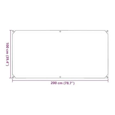 VidaXL Doorzichtig zeildoek met zeilringen 1x2 m pvc
