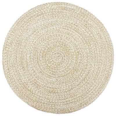 VidaXL Vloerkleed handgemaakt 180 cm jute wit en bruin
