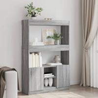 Hoge kast 92x33x140 cm bewerkt hout grijs sonoma eikenkleurig - thumbnail