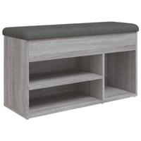 Schoenenbank 82x32x45,5 cm bewerkt hout grijs sonoma - thumbnail