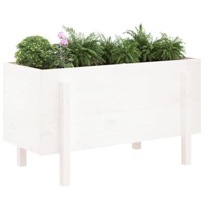 Plantenbak verhoogd 101x50x57 cm massief grenenhout wit Plantenbak verhoogd 101x50x57 cm massief grenenhout wit